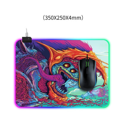 Computer Monster Pattern Illuminated Mouse Pad, Size: 35 x 25 x 0.4cm