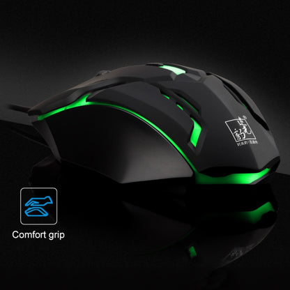 Chasing Leopard K2 USB LED Backlight 1600DPI Three-speed Adjustable Wired Optical Gaming Mouse, Length: 1.3m, K2