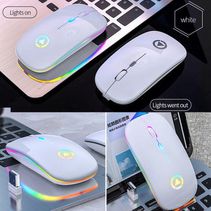 YINDIAO A2 2.4GHz 1600DPI 3-modes Adjustable RGB Light Rechargeable Wireless Silent Mouse, Rechargeable ver.