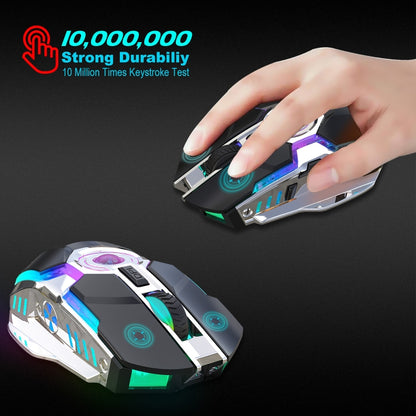 ZERODATE T30 2.4GHz 2400DPI Three-speed Adjustable RGB Backlight Wireless Optical Mouse, T30 White