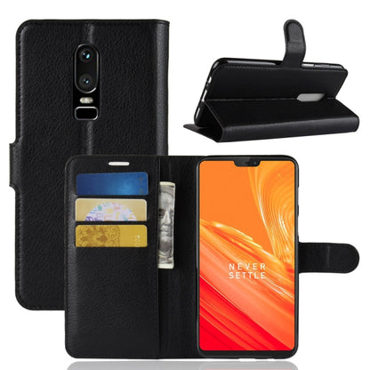For OnePlus 6 Litchi Texture Horizontal Flip Leather Case with Holder & Card Slots & Wallet, For OnePlus 6