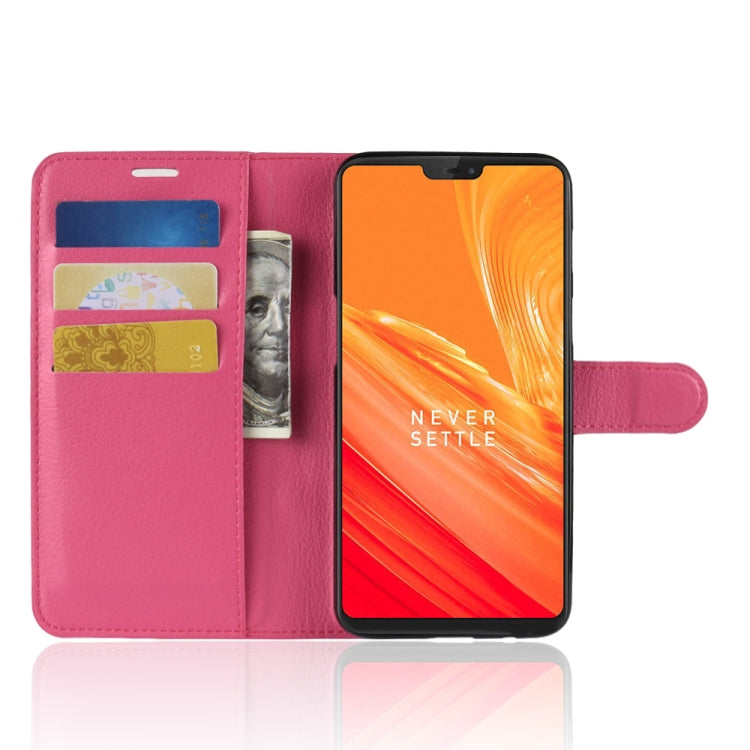 For OnePlus 6 Litchi Texture Horizontal Flip Leather Case with Holder & Card Slots & Wallet, For OnePlus 6