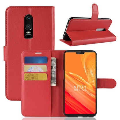 For OnePlus 6 Litchi Texture Horizontal Flip Leather Case with Holder & Card Slots & Wallet, For OnePlus 6