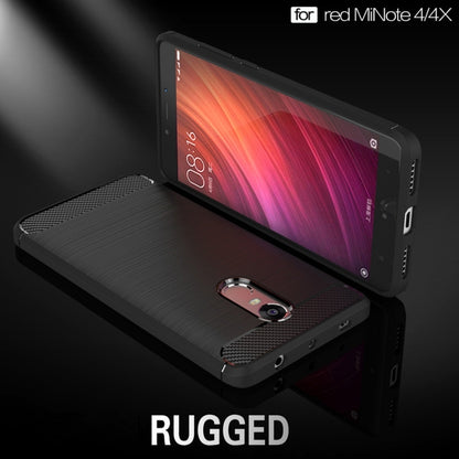 For Xiaomi  Redmi Note 4X Brushed Carbon Fiber Texture Shockproof TPU Protective Case , For Redmi Note 4X, Redmi Note 4X