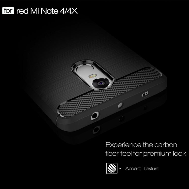 For Xiaomi  Redmi Note 4X Brushed Carbon Fiber Texture Shockproof TPU Protective Case , For Redmi Note 4X, Redmi Note 4X