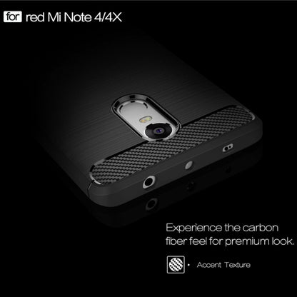 For Xiaomi  Redmi Note 4X Brushed Carbon Fiber Texture Shockproof TPU Protective Case , For Redmi Note 4X, Redmi Note 4X