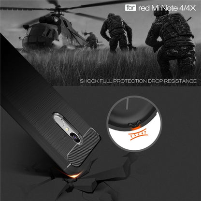For Xiaomi  Redmi Note 4X Brushed Carbon Fiber Texture Shockproof TPU Protective Case , For Redmi Note 4X, Redmi Note 4X