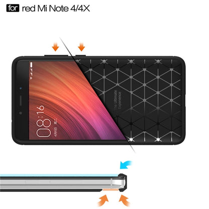 For Xiaomi  Redmi Note 4X Brushed Carbon Fiber Texture Shockproof TPU Protective Case , For Redmi Note 4X, Redmi Note 4X