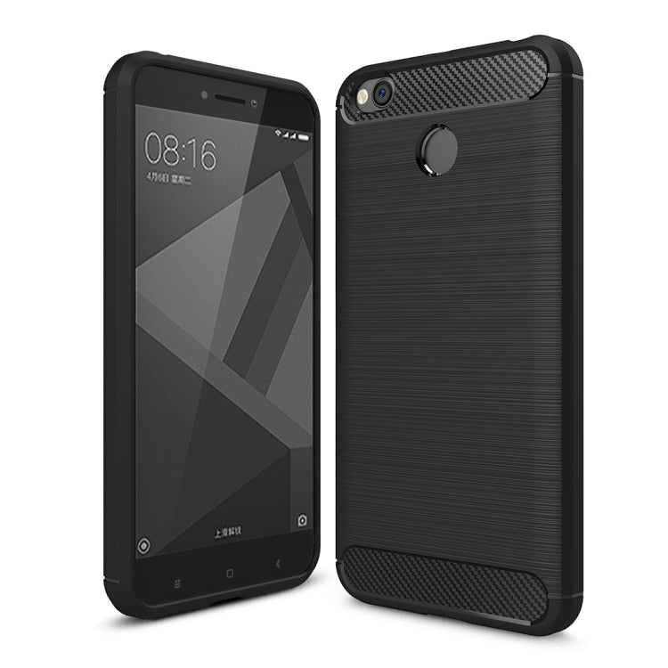 For Xiaomi  Redmi 4X  Brushed Carbon Fiber Texture Shockproof TPU Protective Cover Case , For Redmi 4X, Redmi 4X