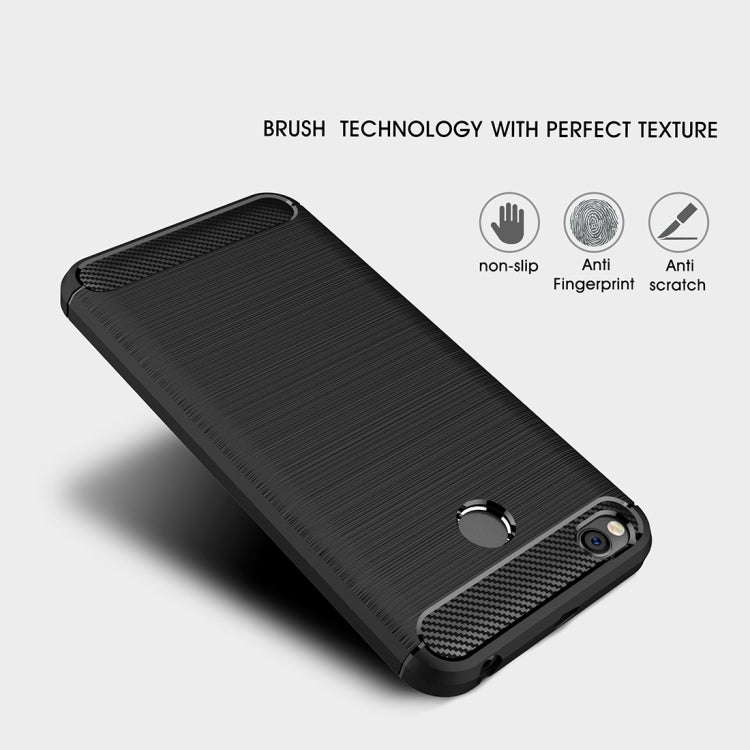 For Xiaomi  Redmi 4X  Brushed Carbon Fiber Texture Shockproof TPU Protective Cover Case , For Redmi 4X, Redmi 4X