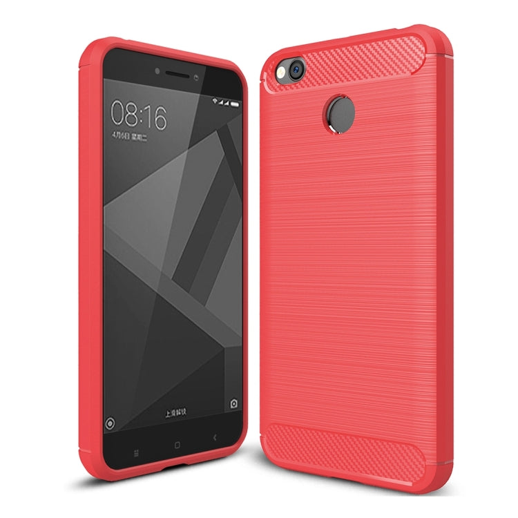 For Xiaomi  Redmi 4X  Brushed Carbon Fiber Texture Shockproof TPU Protective Cover Case , For Redmi 4X, Redmi 4X