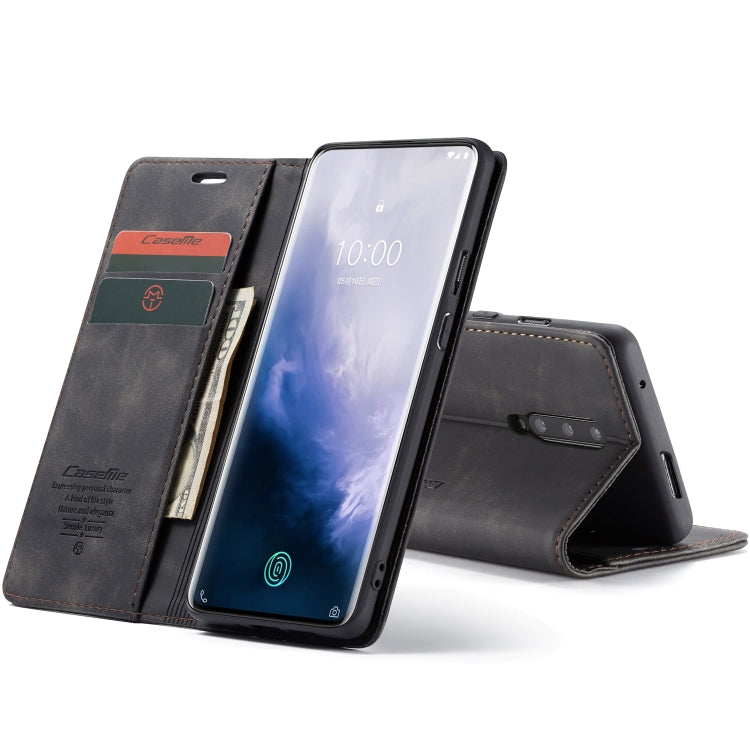 CaseMe-013 Multifunctional Retro Frosted Horizontal Flip Leather Case for OnePlus 7 Pro, with Card Slot & Holder & Zipper Wallet & Photo Frame, For OnePlus 7 Pro