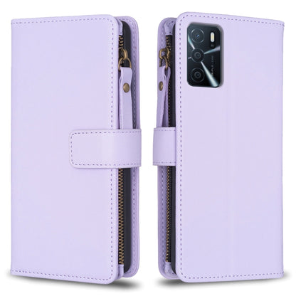 9 Card Slots Zipper Wallet Leather Flip Phone Case For OPPO A16 / A16s / A54s / A55 5G / A54 4G, For OPPO A16 / A16s / A54s / A55 5G / A54 4G