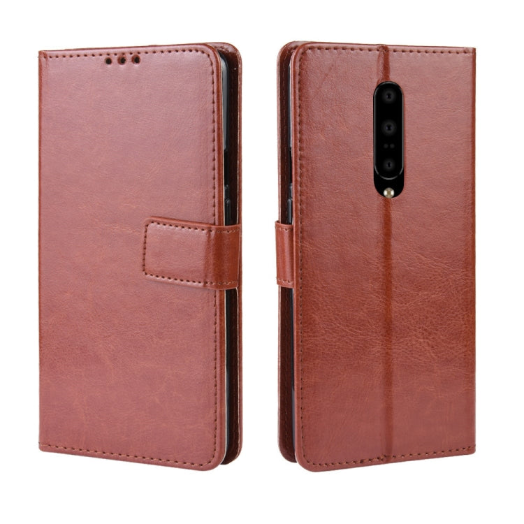 Retro Crazy Horse Texture Horizontal Flip Leather Case for OnePlus 7 Pro, with Holder & Card Slots & Photo Frame, For OnePlus 7 Pro