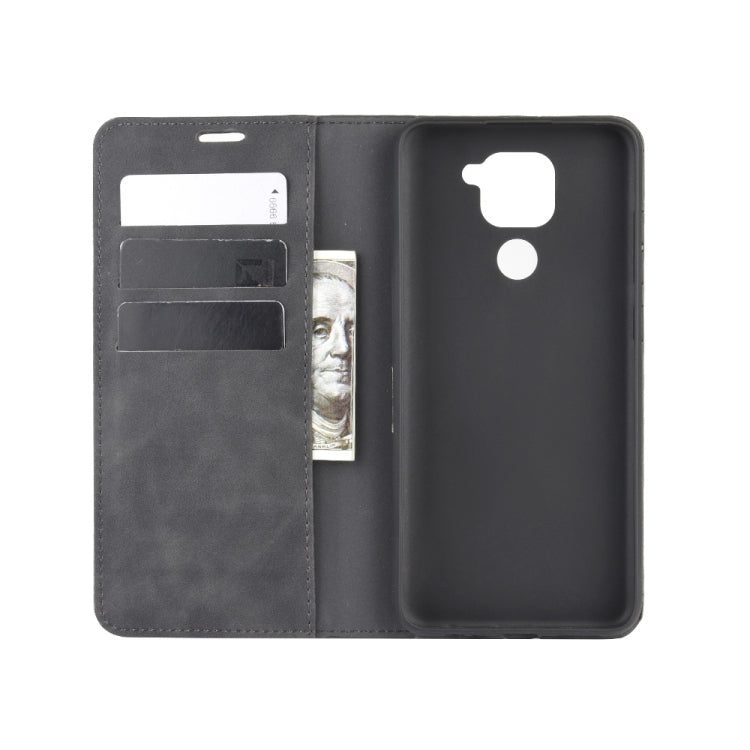 For Xiaomi Redmi Note 9/10X 4G Retro-skin Business Magnetic Suction Leather Case with Holder & Card Slots & Wallet, For Redmi Note 9 4G