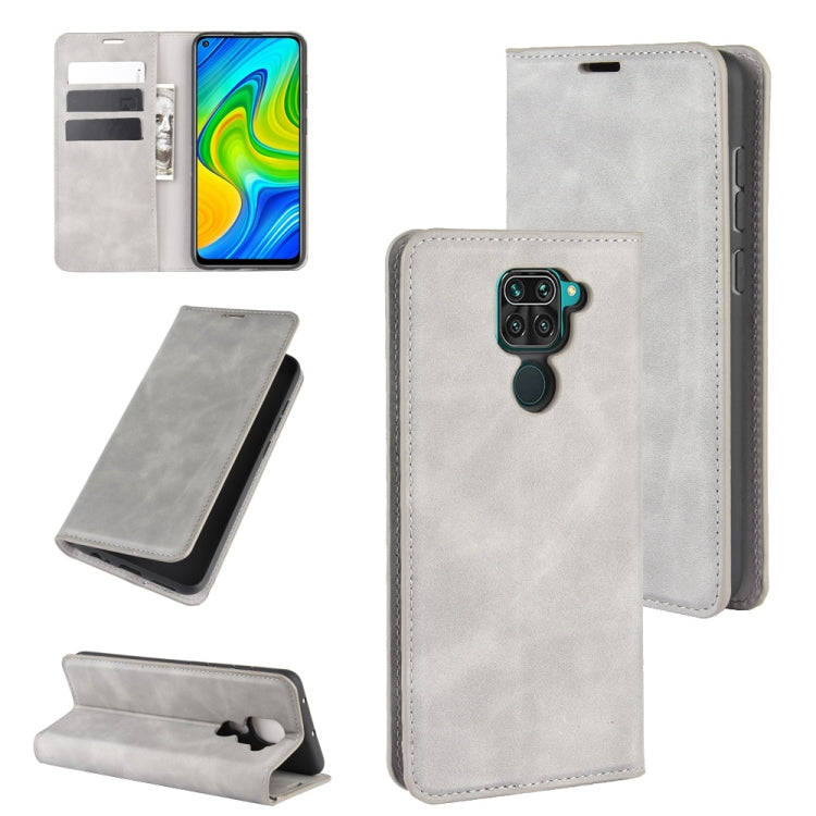 For Xiaomi Redmi Note 9/10X 4G Retro-skin Business Magnetic Suction Leather Case with Holder & Card Slots & Wallet, For Redmi Note 9 4G