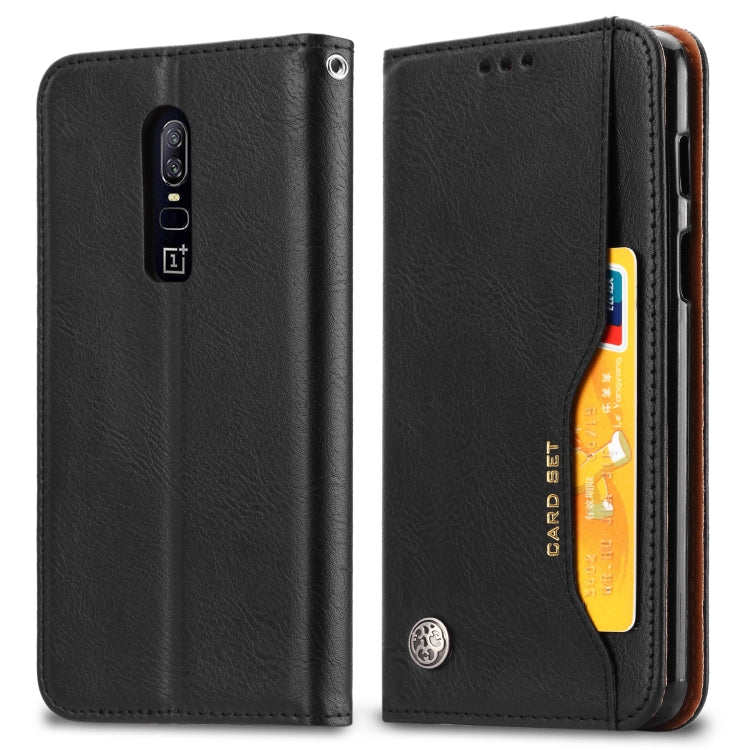 Knead Skin Texture Horizontal Flip Leather Case for OnePlus 6, with Photo Frame & Holder & Card Slots & Wallet, For OnePlus 6