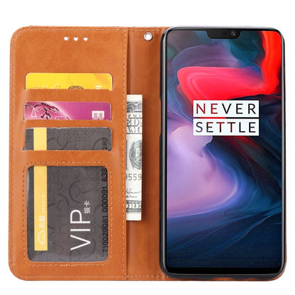Knead Skin Texture Horizontal Flip Leather Case for OnePlus 6, with Photo Frame & Holder & Card Slots & Wallet, For OnePlus 6