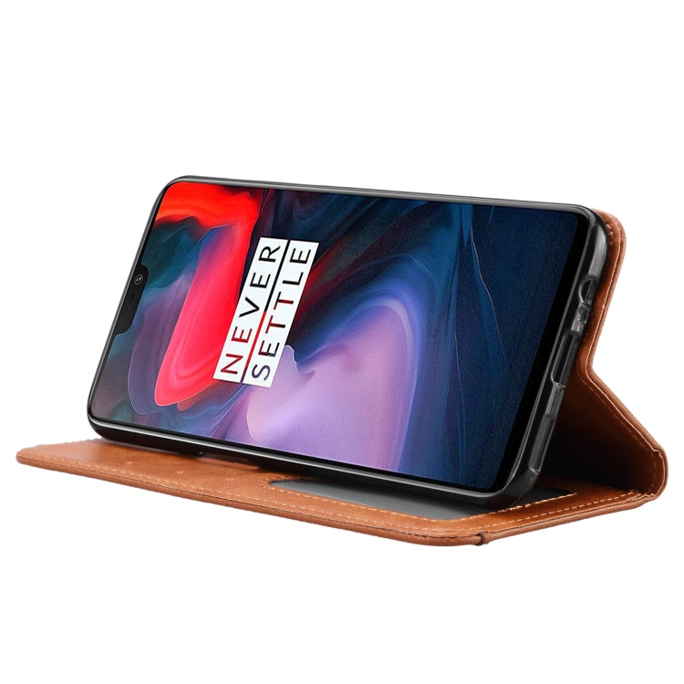 Knead Skin Texture Horizontal Flip Leather Case for OnePlus 6, with Photo Frame & Holder & Card Slots & Wallet, For OnePlus 6