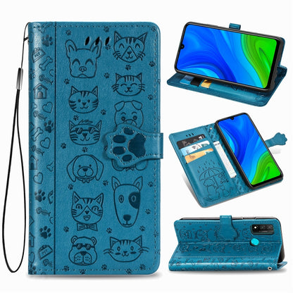 Lovely Cat and Dog Embossing Pattern Horizontal Flip Leather Case , with Holder & Card Slots & Wallet & Cartoon Clasp & Lanyard, For Huawei P Smart 2020, For Huawei Y5P 2020 & Honor 9S, For Xiaomi Mi 10 Lite 5G, For Xiaomi Redmi 10X & Note 9           ...