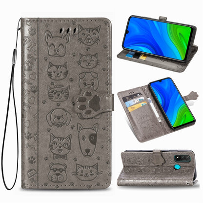Lovely Cat and Dog Embossing Pattern Horizontal Flip Leather Case , with Holder & Card Slots & Wallet & Cartoon Clasp & Lanyard, For Huawei P Smart 2020, For Huawei Y5P 2020 & Honor 9S, For Xiaomi Mi 10 Lite 5G, For Xiaomi Redmi 10X & Note 9           ...