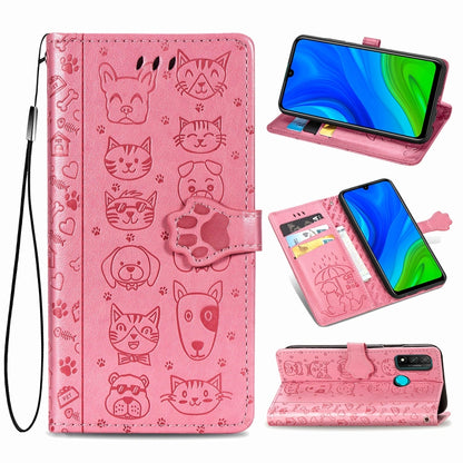 Lovely Cat and Dog Embossing Pattern Horizontal Flip Leather Case , with Holder & Card Slots & Wallet & Cartoon Clasp & Lanyard, For Huawei P Smart 2020, For Huawei Y5P 2020 & Honor 9S, For Xiaomi Mi 10 Lite 5G, For Xiaomi Redmi 10X & Note 9           ...