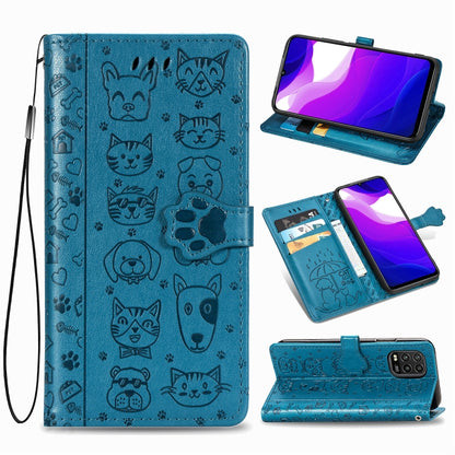 Lovely Cat and Dog Embossing Pattern Horizontal Flip Leather Case , with Holder & Card Slots & Wallet & Cartoon Clasp & Lanyard, For Huawei P Smart 2020, For Huawei Y5P 2020 & Honor 9S, For Xiaomi Mi 10 Lite 5G, For Xiaomi Redmi 10X & Note 9           ...
