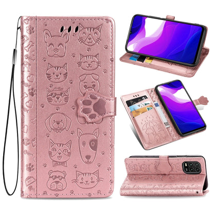 Lovely Cat and Dog Embossing Pattern Horizontal Flip Leather Case , with Holder & Card Slots & Wallet & Cartoon Clasp & Lanyard, For Huawei P Smart 2020, For Huawei Y5P 2020 & Honor 9S, For Xiaomi Mi 10 Lite 5G, For Xiaomi Redmi 10X & Note 9           ...