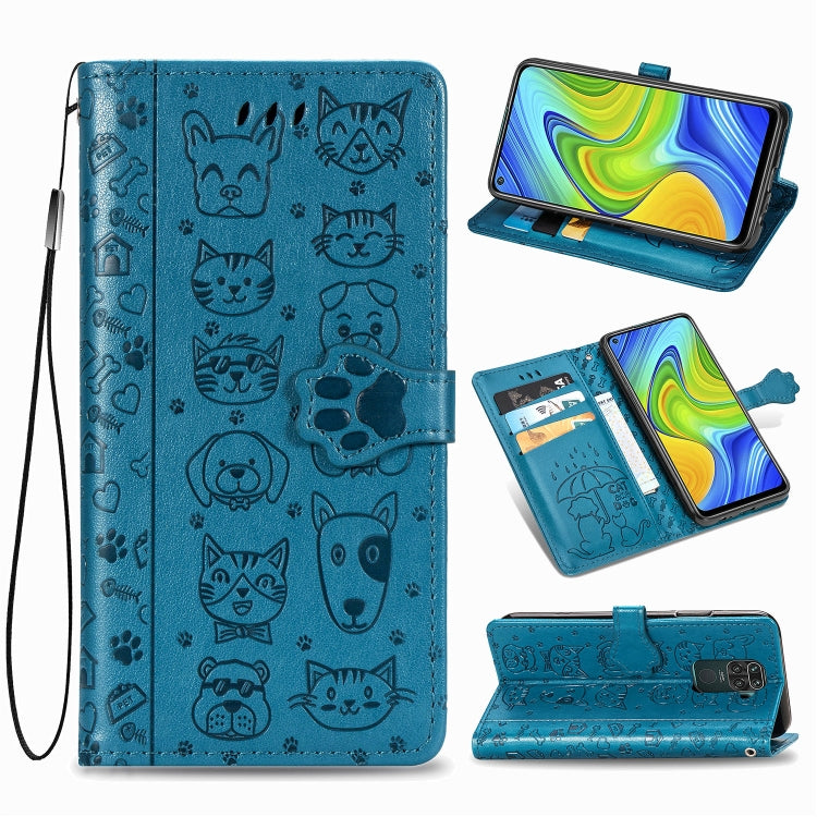 Lovely Cat and Dog Embossing Pattern Horizontal Flip Leather Case , with Holder & Card Slots & Wallet & Cartoon Clasp & Lanyard, For Huawei P Smart 2020, For Huawei Y5P 2020 & Honor 9S, For Xiaomi Mi 10 Lite 5G, For Xiaomi Redmi 10X & Note 9           ...