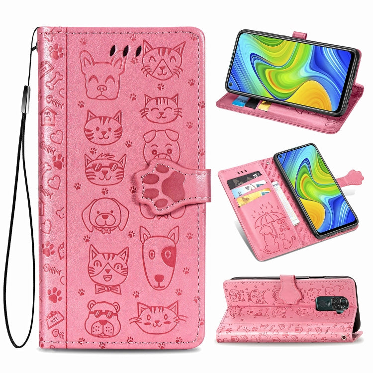 Lovely Cat and Dog Embossing Pattern Horizontal Flip Leather Case , with Holder & Card Slots & Wallet & Cartoon Clasp & Lanyard, For Huawei P Smart 2020, For Huawei Y5P 2020 & Honor 9S, For Xiaomi Mi 10 Lite 5G, For Xiaomi Redmi 10X & Note 9           ...