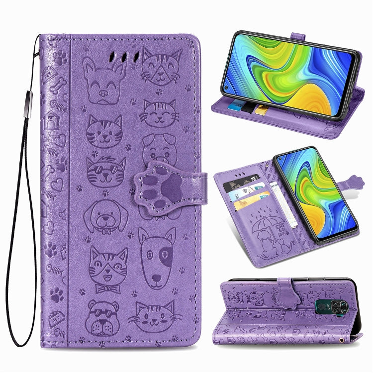 Lovely Cat and Dog Embossing Pattern Horizontal Flip Leather Case , with Holder & Card Slots & Wallet & Cartoon Clasp & Lanyard, For Huawei P Smart 2020, For Huawei Y5P 2020 & Honor 9S, For Xiaomi Mi 10 Lite 5G, For Xiaomi Redmi 10X & Note 9           ...