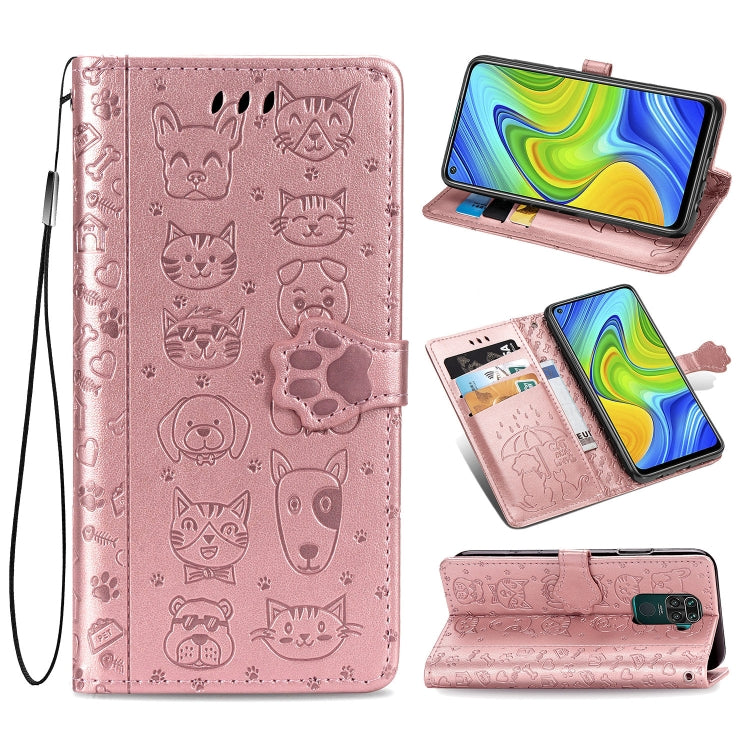 Lovely Cat and Dog Embossing Pattern Horizontal Flip Leather Case , with Holder & Card Slots & Wallet & Cartoon Clasp & Lanyard, For Huawei P Smart 2020, For Huawei Y5P 2020 & Honor 9S, For Xiaomi Mi 10 Lite 5G, For Xiaomi Redmi 10X & Note 9           ...