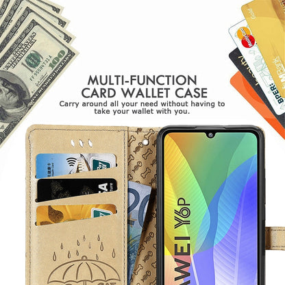 Cute Cat and Dog Embossed Horizontal Flip Leather Case with Bracket / Card Slot / Wallet / Lanyard, For OPPO A52/A72/A92