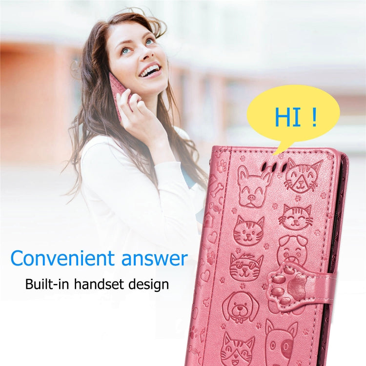 Cute Cat and Dog Embossed Horizontal Flip Leather Case with Bracket / Card Slot / Wallet / Lanyard, For OPPO A52/A72/A92