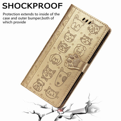 Cute Cat and Dog Embossed Horizontal Flip Leather Case with Bracket / Card Slot / Wallet / Lanyard, For OPPO A52/A72/A92