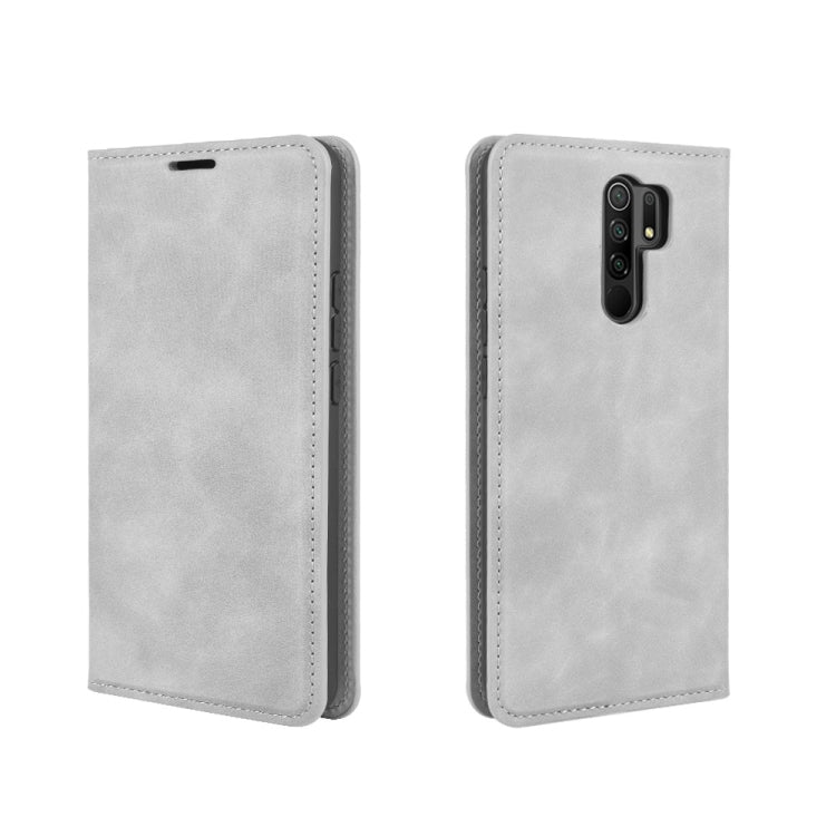 For Xiaomi Redmi 9 Retro-skin Business Magnetic Suction Leather Case with Holder & Card Slots & Wallet, For Xiaomi Redmi 9