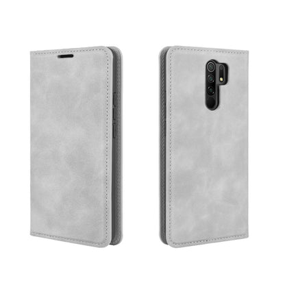 For Xiaomi Redmi 9 Retro-skin Business Magnetic Suction Leather Case with Holder & Card Slots & Wallet, For Xiaomi Redmi 9