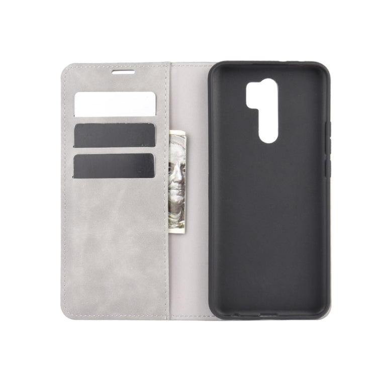 For Xiaomi Redmi 9 Retro-skin Business Magnetic Suction Leather Case with Holder & Card Slots & Wallet, For Xiaomi Redmi 9
