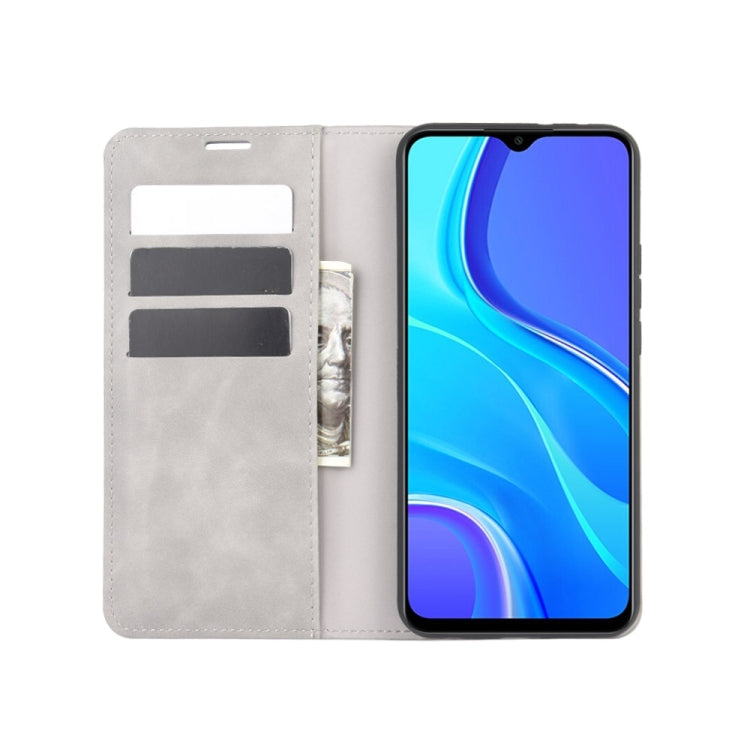 For Xiaomi Redmi 9 Retro-skin Business Magnetic Suction Leather Case with Holder & Card Slots & Wallet, For Xiaomi Redmi 9