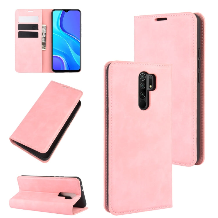 For Xiaomi Redmi 9 Retro-skin Business Magnetic Suction Leather Case with Holder & Card Slots & Wallet, For Xiaomi Redmi 9