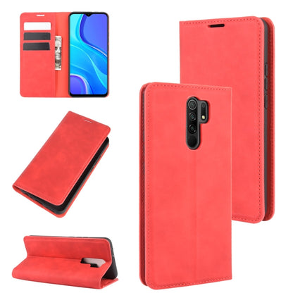 For Xiaomi Redmi 9 Retro-skin Business Magnetic Suction Leather Case with Holder & Card Slots & Wallet, For Xiaomi Redmi 9