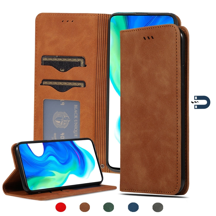 Retro Skin Feel Business Magnetic Horizontal Flip Leather Case, For Redmi K30 & Poco X2, For Redmi K30 Pro / Poco F2 Pro, For Redmi Note 9 / Redmi 10X 4G, For Redmi Note 9 Pro / Note 9S