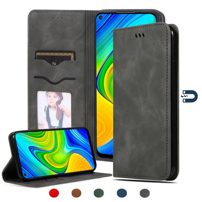 Retro Skin Feel Business Magnetic Horizontal Flip Leather Case, For Redmi K30 & Poco X2, For Redmi K30 Pro / Poco F2 Pro, For Redmi Note 9 / Redmi 10X 4G, For Redmi Note 9 Pro / Note 9S