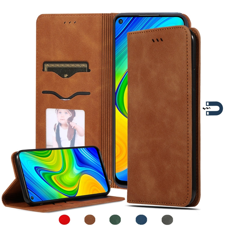 Retro Skin Feel Business Magnetic Horizontal Flip Leather Case, For Redmi K30 & Poco X2, For Redmi K30 Pro / Poco F2 Pro, For Redmi Note 9 / Redmi 10X 4G, For Redmi Note 9 Pro / Note 9S