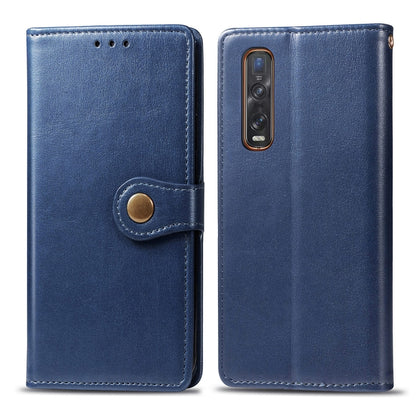 Solid Color Leather Buckle Phone Case with Lanyard & Photo Frame & Card Slot & Wallet & Stand Function, For OPPO A8, For OPPO Find X2 Pro, For OPPO Reno3 A