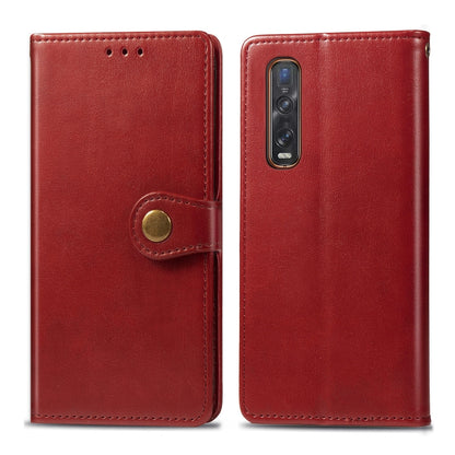 Solid Color Leather Buckle Phone Case with Lanyard & Photo Frame & Card Slot & Wallet & Stand Function, For OPPO A8, For OPPO Find X2 Pro, For OPPO Reno3 A