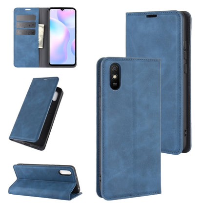For Xiaomi Redmi 9A Retro-skin Business Magnetic Suction Leather Case with Holder & Card Slots & Wallet, For Redmi 9A