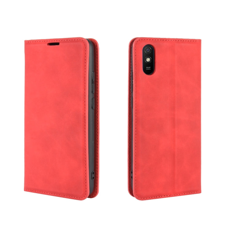 For Xiaomi Redmi 9A Retro-skin Business Magnetic Suction Leather Case with Holder & Card Slots & Wallet, For Redmi 9A