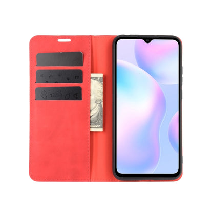For Xiaomi Redmi 9A Retro-skin Business Magnetic Suction Leather Case with Holder & Card Slots & Wallet, For Redmi 9A