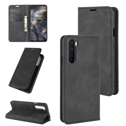 For OnePlus Nord Retro-skin Business Magnetic Suction Leather Case with Holder & Card Slots & Wallet, For OnePlus Nord